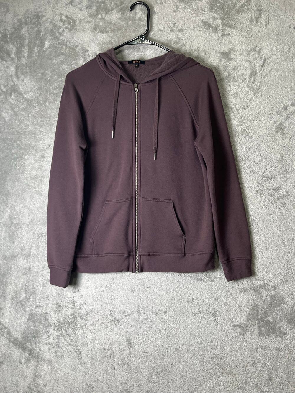 Quince Women's SuperSoft Fleece Full-Zip Up Hoodie Dried Fig Purple XS